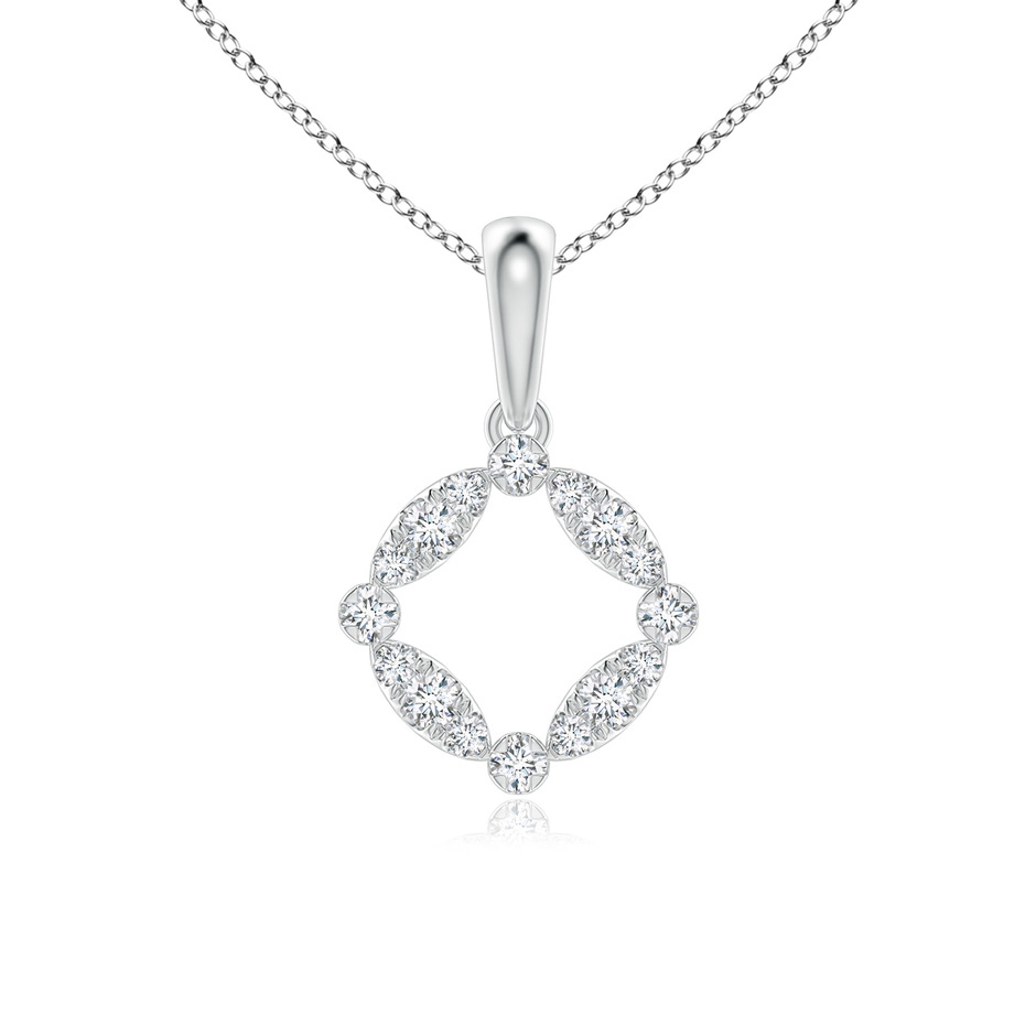 1.65mm GVS2 Marquise and Dot Diamond Circle Pendant in White Gold 