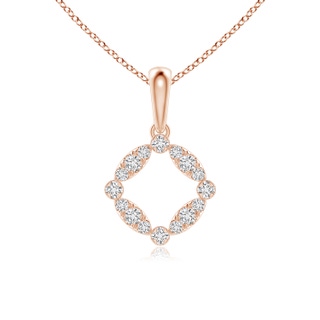 1.65mm HSI2 Marquise and Dot Diamond Circle Pendant in Rose Gold
