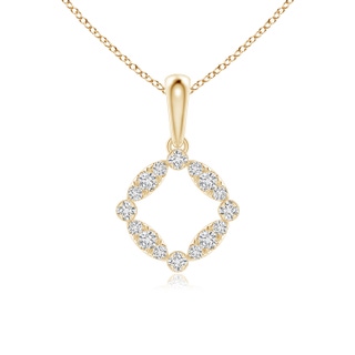 1.65mm HSI2 Marquise and Dot Diamond Circle Pendant in Yellow Gold