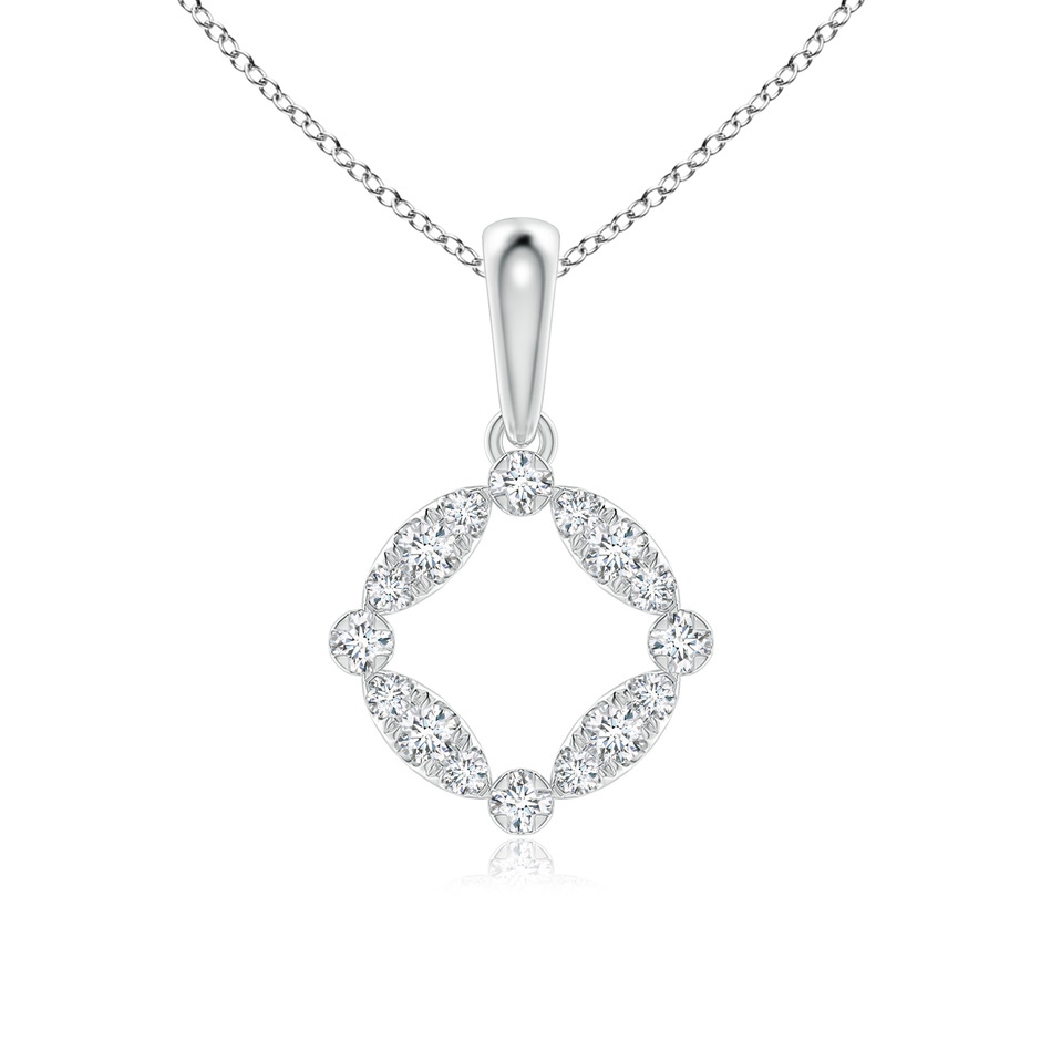 1.75mm GVS2 Marquise and Dot Diamond Circle Pendant in White Gold 