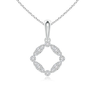 1.75mm HSI2 Marquise and Dot Diamond Circle Pendant in White Gold