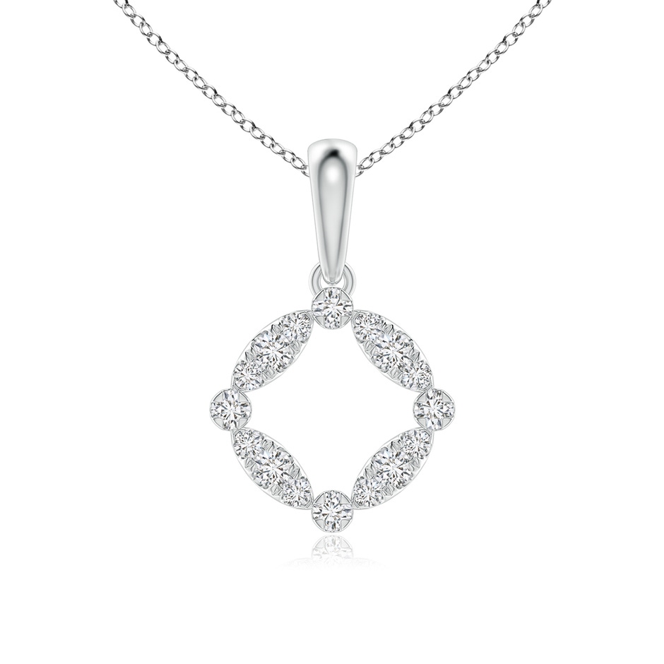 1.75mm HSI2 Marquise and Dot Diamond Circle Pendant in White Gold 