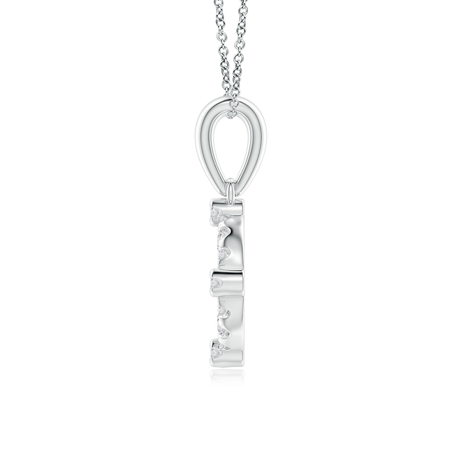 1.75mm HSI2 Marquise and Dot Diamond Circle Pendant in White Gold Side-1