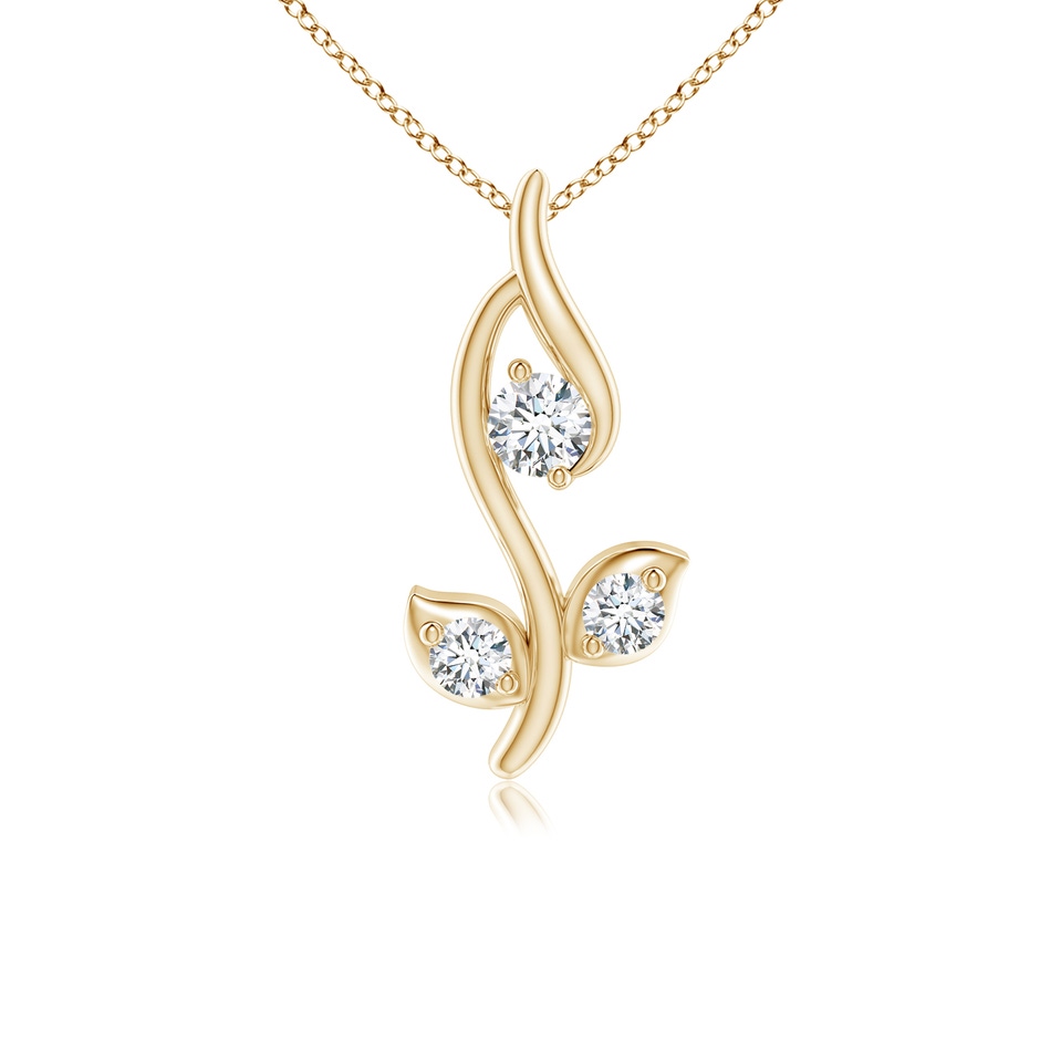 2.3mm GVS2 Classic Diamond Leaf and Vine Pendant in Yellow Gold 