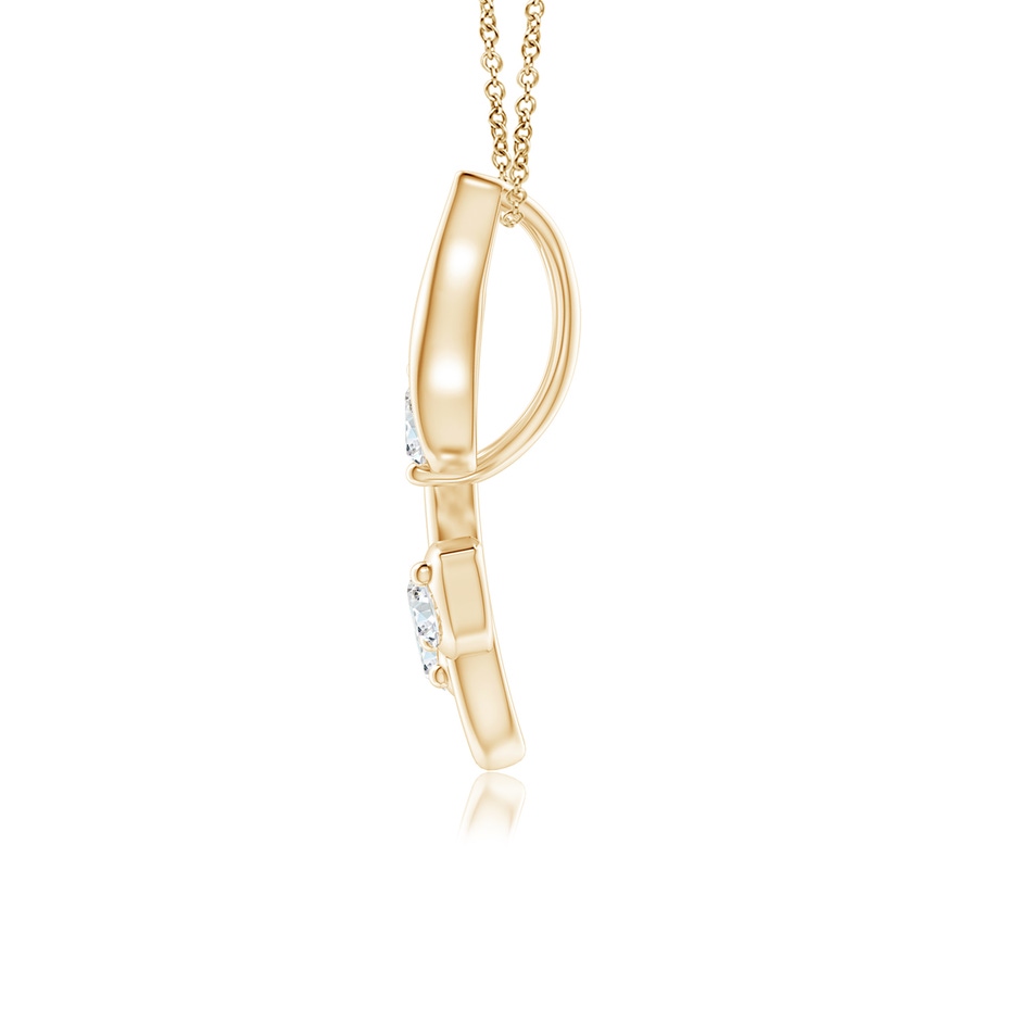 2.3mm GVS2 Classic Diamond Leaf and Vine Pendant in Yellow Gold side-1
