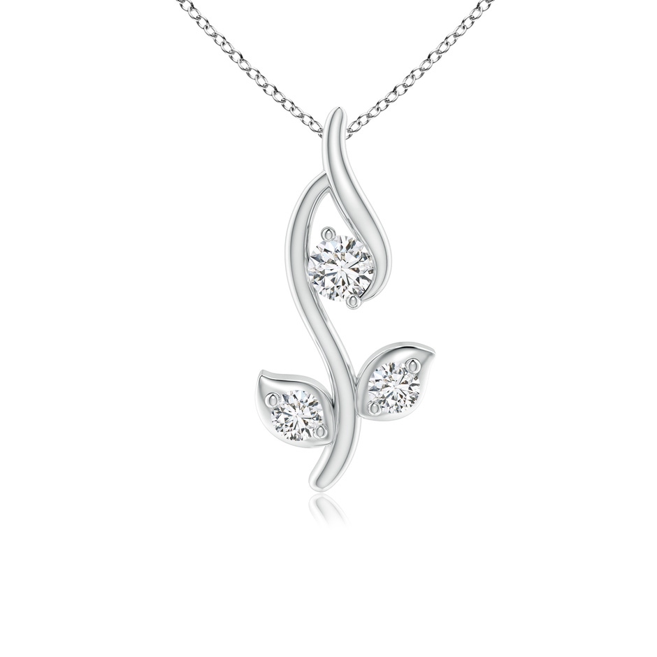 2.3mm HSI2 Classic Diamond Leaf and Vine Pendant in White Gold 