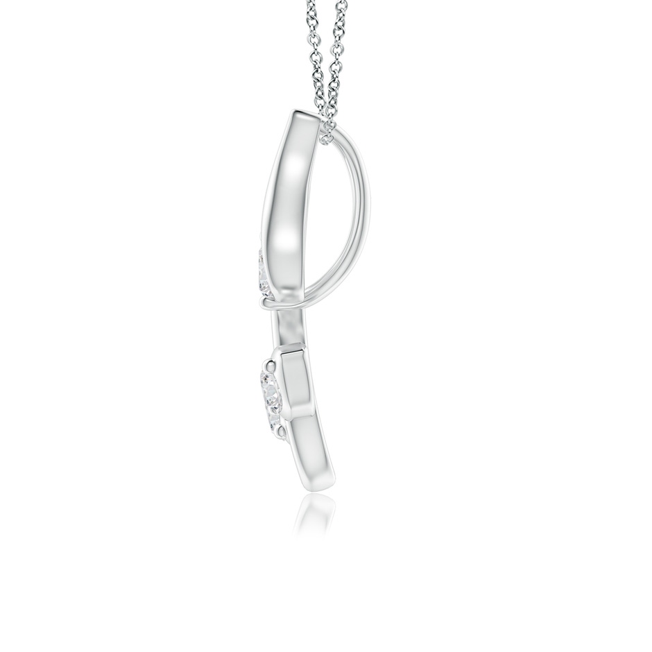 2.3mm HSI2 Classic Diamond Leaf and Vine Pendant in White Gold side-1