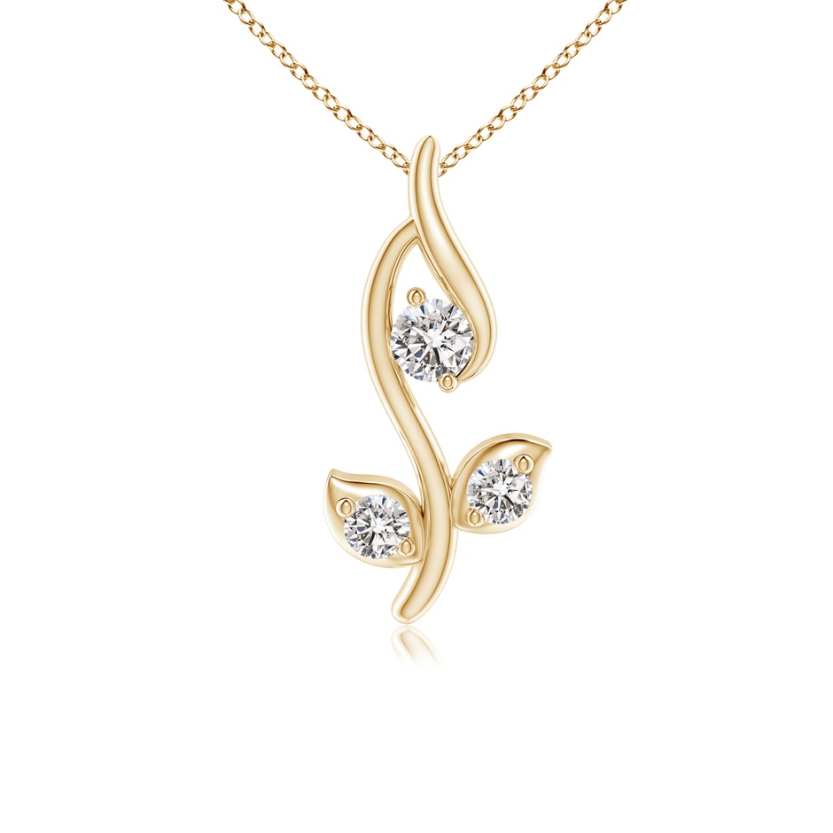 2.3mm IJI1I2 Classic Diamond Leaf and Vine Pendant in Yellow Gold 