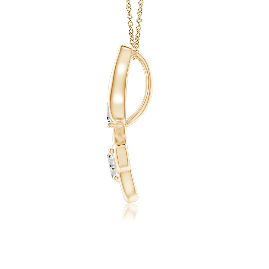 2.3mm IJI1I2 Classic Diamond Leaf and Vine Pendant in Yellow Gold side-1
