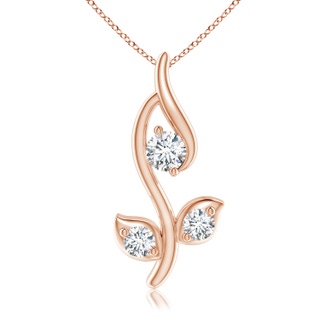 2.8mm GVS2 Classic Diamond Leaf and Vine Pendant in Rose Gold