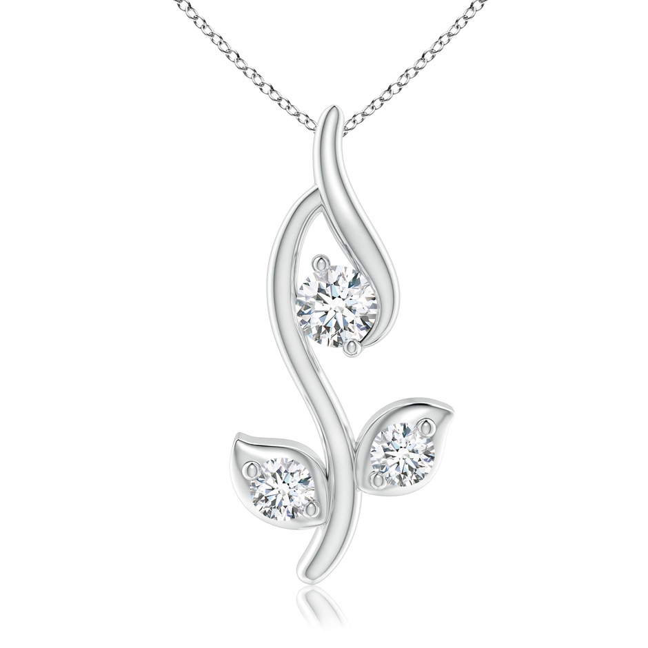 2.8mm GVS2 Classic Diamond Leaf and Vine Pendant in White Gold 
