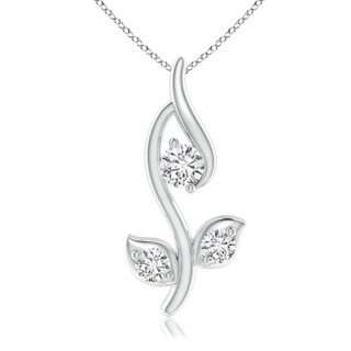 2.8mm HSI2 Classic Diamond Leaf and Vine Pendant in White Gold