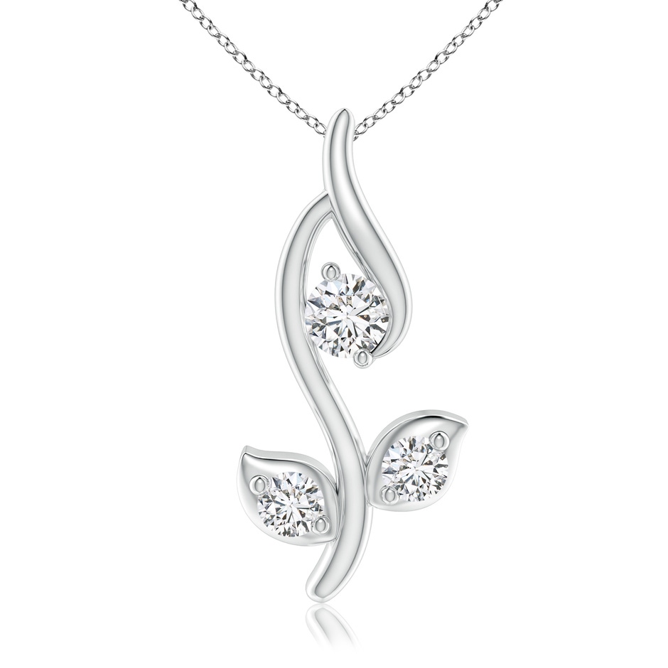 2.8mm HSI2 Classic Diamond Leaf and Vine Pendant in White Gold 