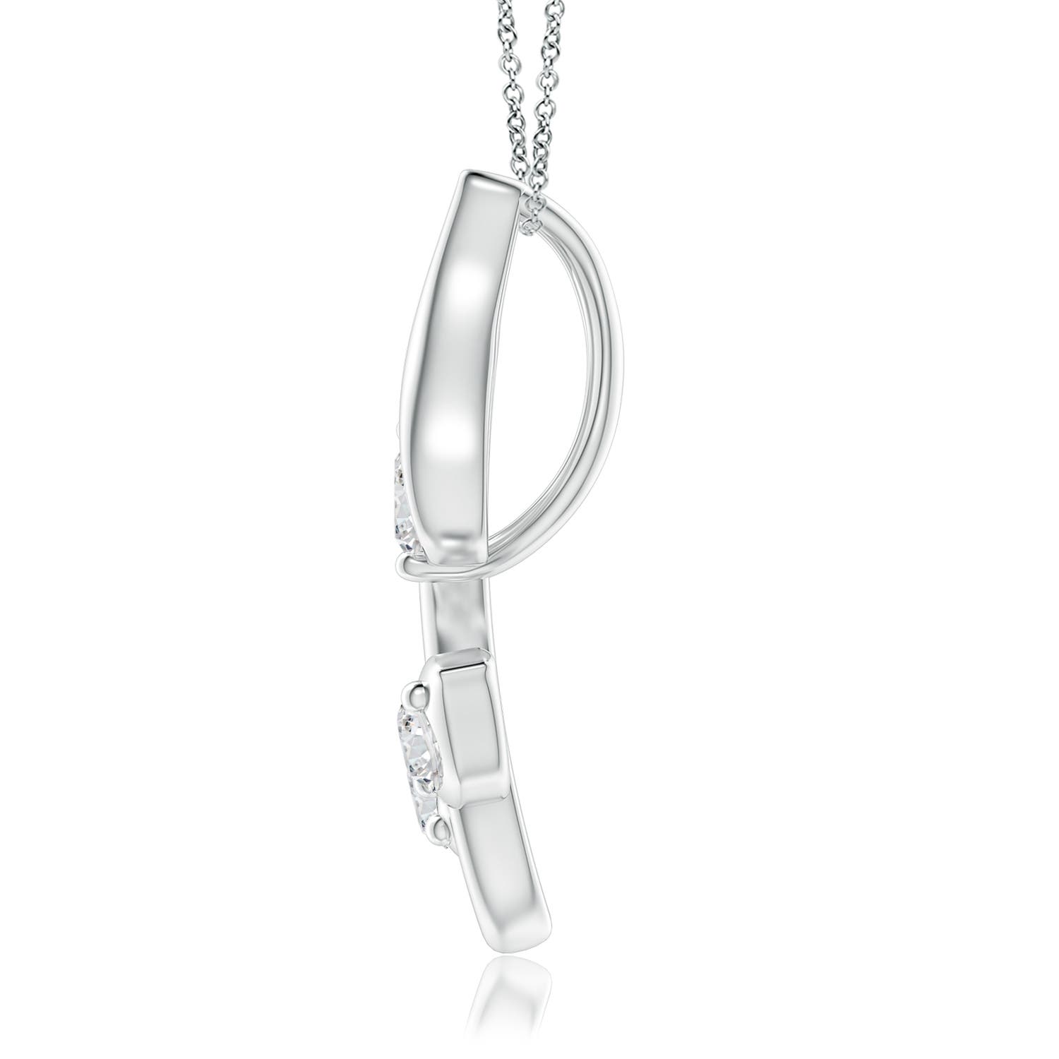 2.8mm HSI2 Classic Diamond Leaf and Vine Pendant in White Gold
