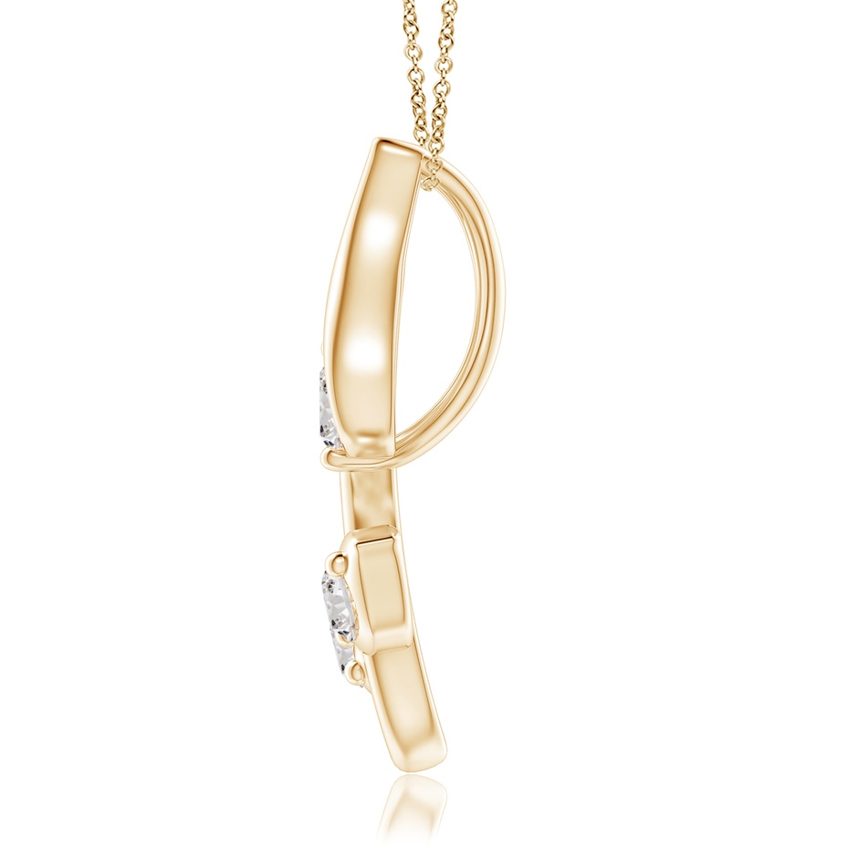 2.8mm IJI1I2 Classic Diamond Leaf and Vine Pendant in Yellow Gold side-1