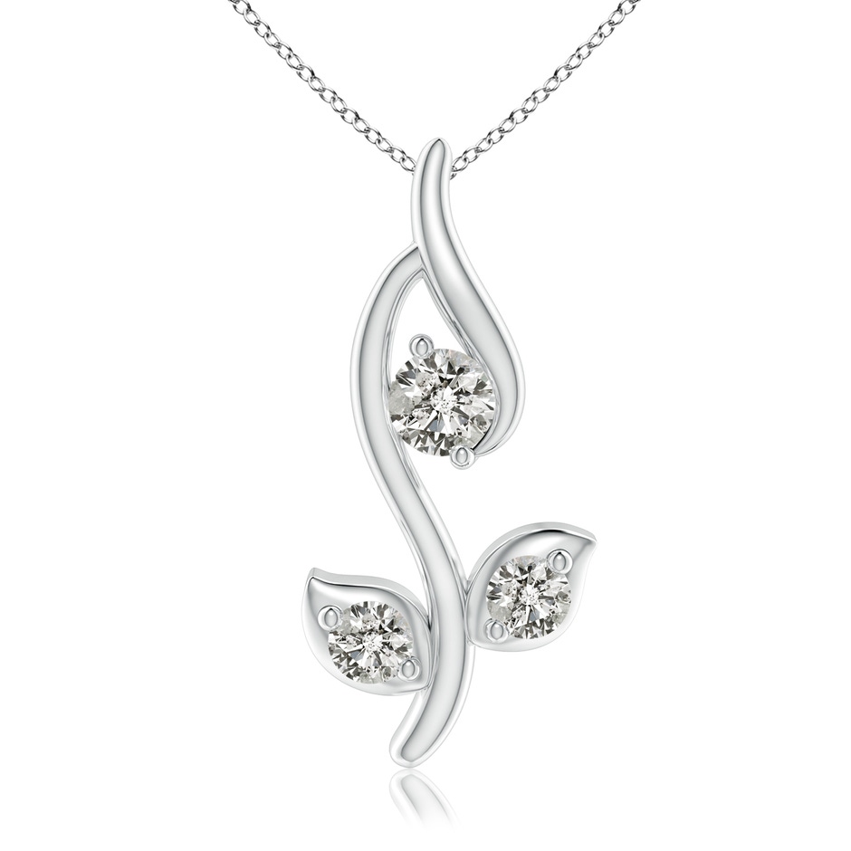 2.8mm KI3 Classic Diamond Leaf and Vine Pendant in White Gold 