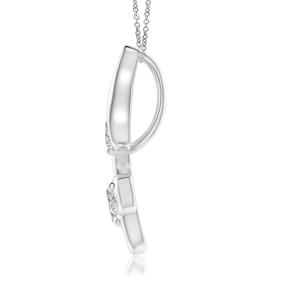 2.8mm KI3 Classic Diamond Leaf and Vine Pendant in White Gold side-1