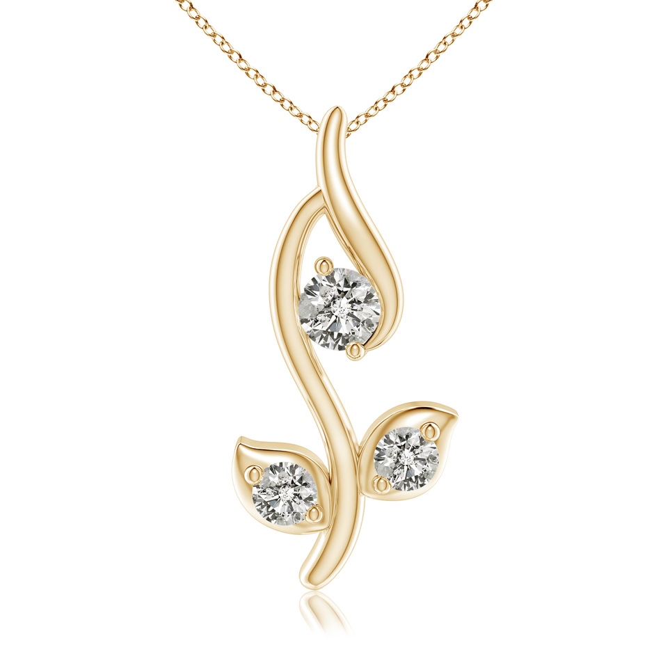 2.8mm KI3 Classic Diamond Leaf and Vine Pendant in Yellow Gold 