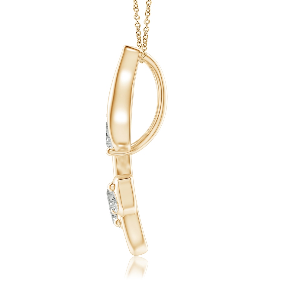 2.8mm KI3 Classic Diamond Leaf and Vine Pendant in Yellow Gold side-1