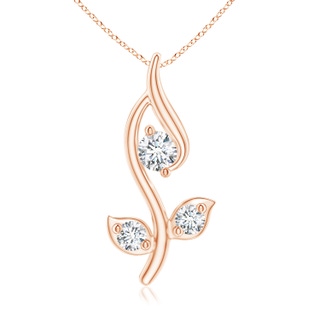 2mm GVS2 Classic Diamond Leaf and Vine Pendant in 9K Rose Gold