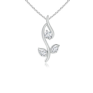 2mm GVS2 Classic Diamond Leaf and Vine Pendant in P950 Platinum