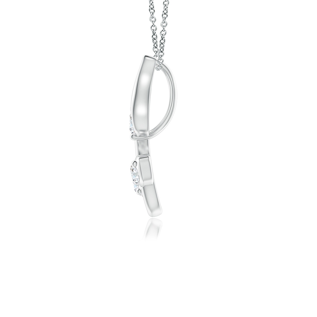 2mm GVS2 Classic Diamond Leaf and Vine Pendant in White Gold - side_1