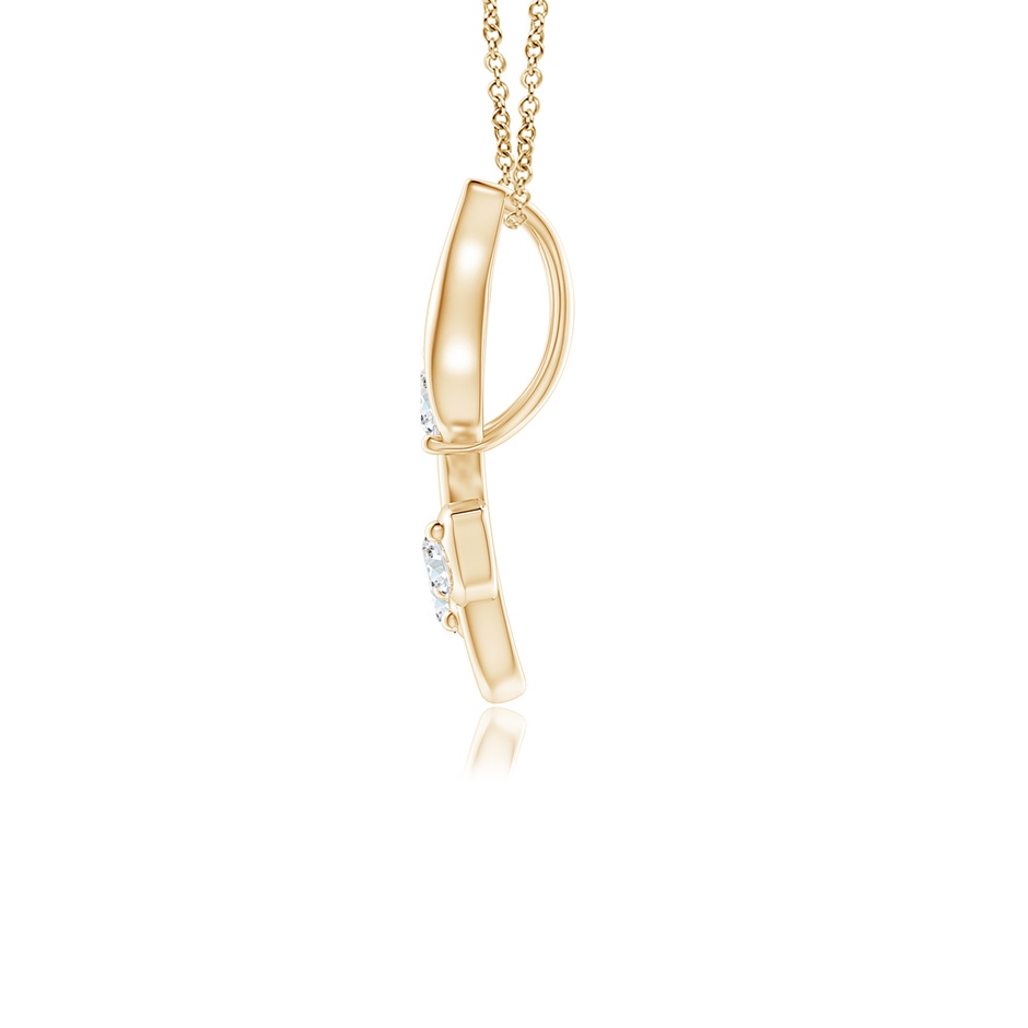 2mm GVS2 Classic Diamond Leaf and Vine Pendant in Yellow Gold side-1