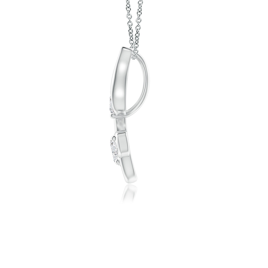 2mm HSI2 Classic Diamond Leaf and Vine Pendant in White Gold side-1