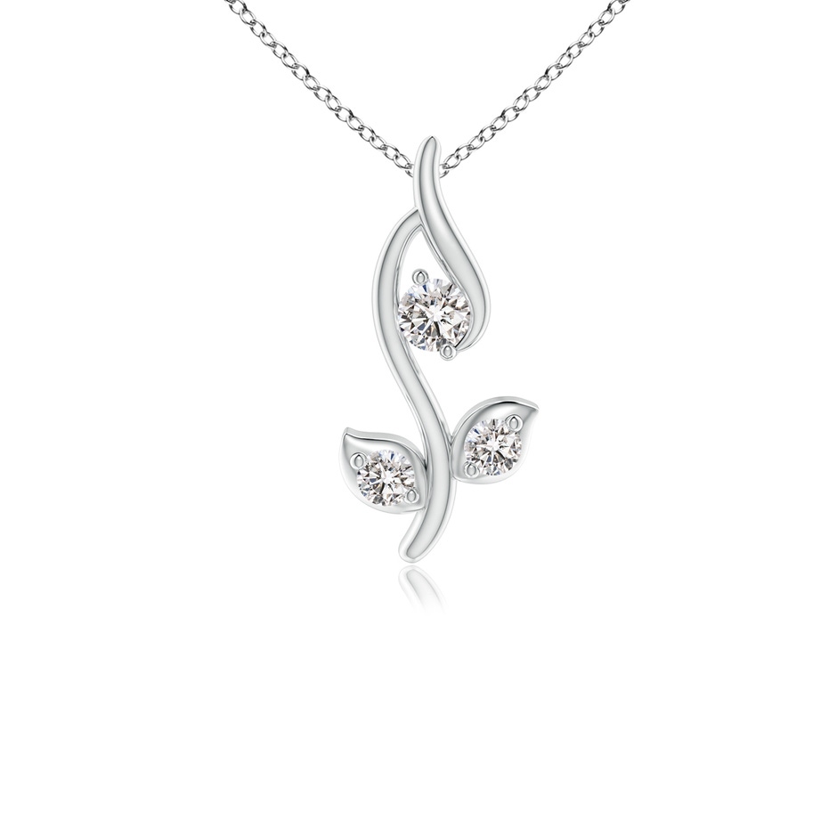 2mm IJI1I2 Classic Diamond Leaf and Vine Pendant in White Gold 