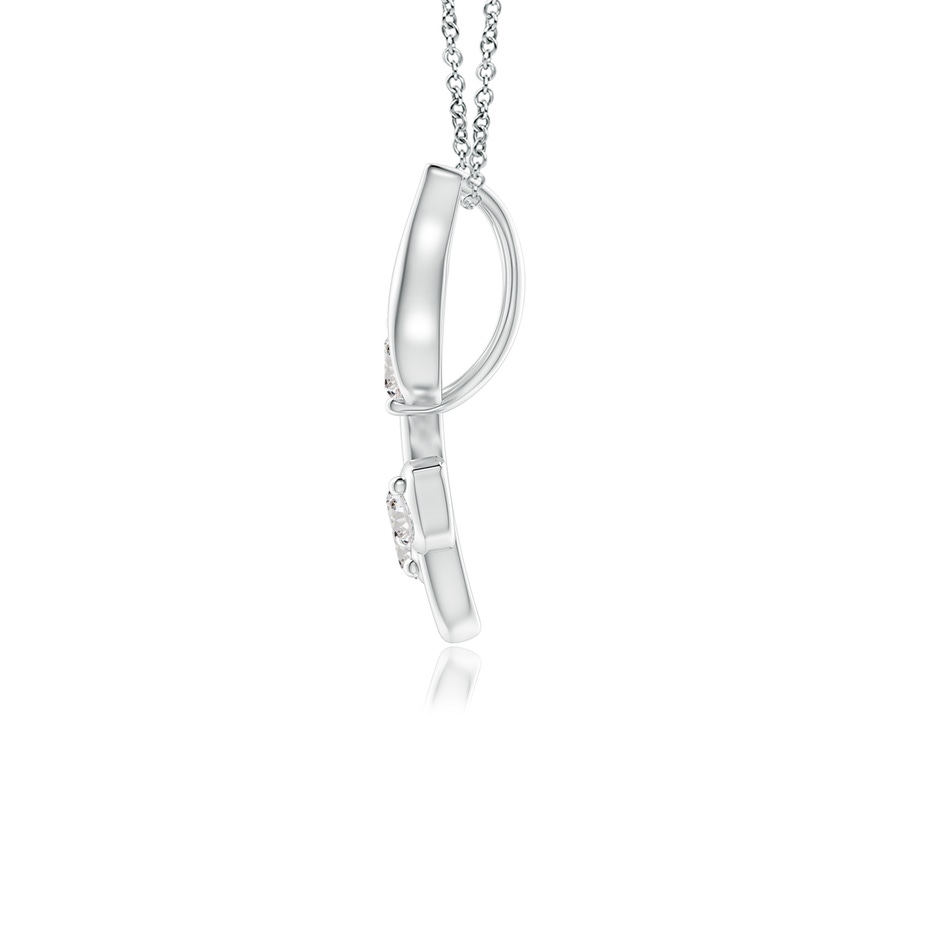 2mm IJI1I2 Classic Diamond Leaf and Vine Pendant in White Gold side-1