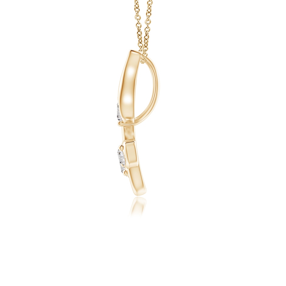 2mm IJI1I2 Classic Diamond Leaf and Vine Pendant in Yellow Gold side-1