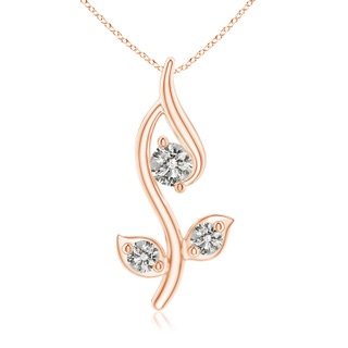 2mm KI3 Classic Diamond Leaf and Vine Pendant in 9K Rose Gold