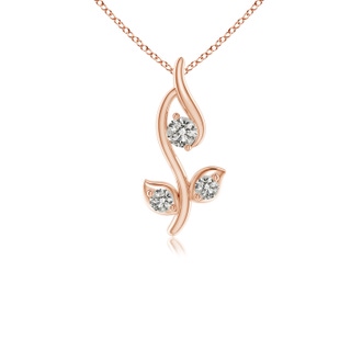 2mm KI3 Classic Diamond Leaf and Vine Pendant in Rose Gold