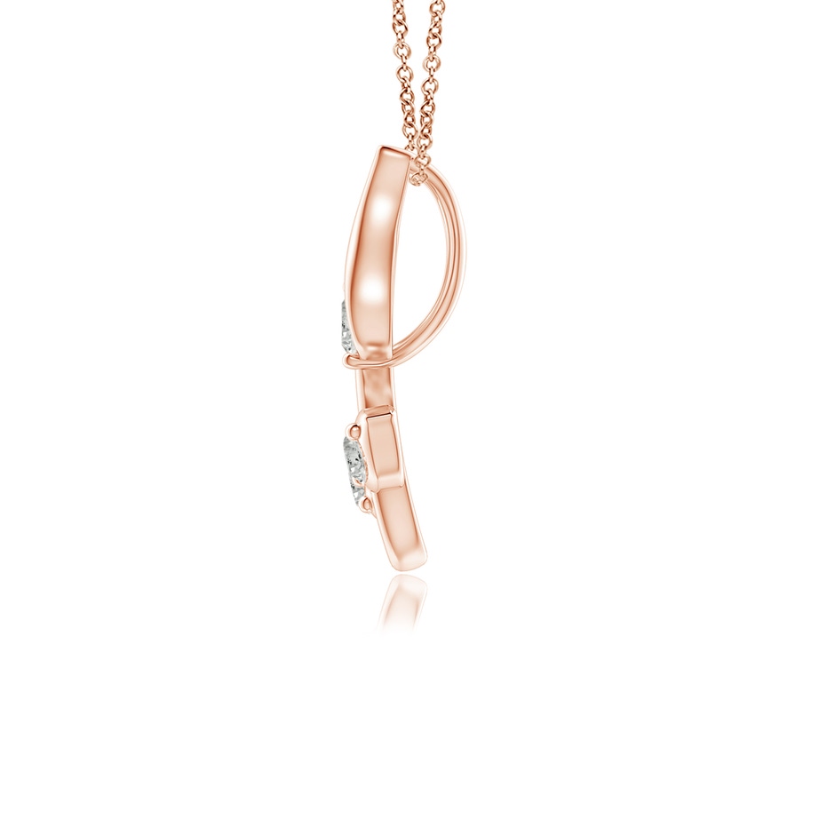 2mm KI3 Classic Diamond Leaf and Vine Pendant in Rose Gold side-1