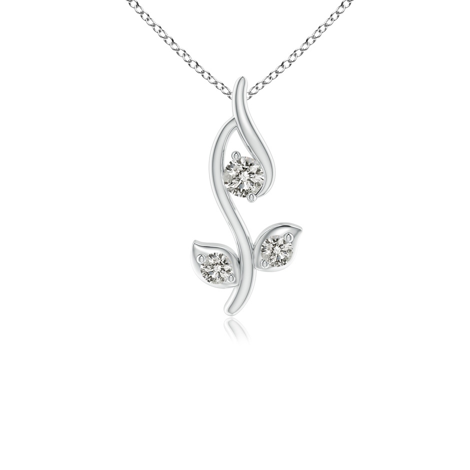 2mm KI3 Classic Diamond Leaf and Vine Pendant in White Gold 