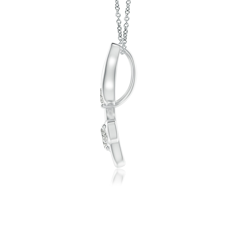 2mm KI3 Classic Diamond Leaf and Vine Pendant in White Gold side-1