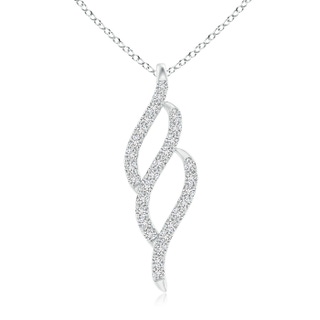 1.1mm HSI2 Diamond Triple Wave Drop Pendant in White Gold