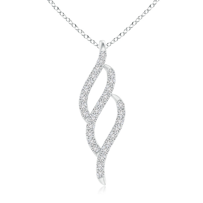 1.1mm HSI2 Diamond Triple Wave Drop Pendant in White Gold 