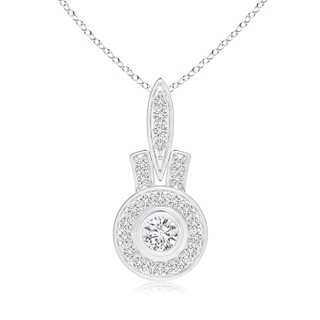 3mm HSI2 Vintage Style Diamond Halo Pendant in White Gold