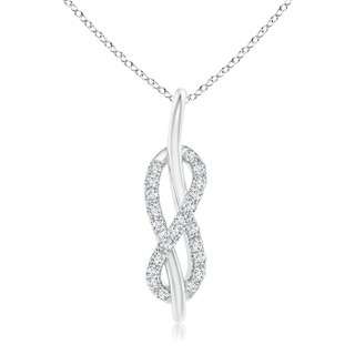 1.1mm GVS2 Diamond Encrusted Infinity Knot Pendant in White Gold