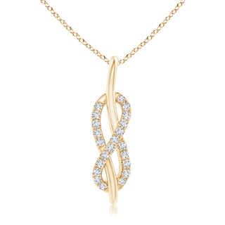 1.1mm GVS2 Diamond Encrusted Infinity Knot Pendant in Yellow Gold