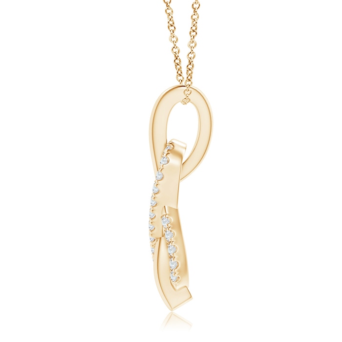 1.1mm GVS2 Diamond Encrusted Infinity Knot Pendant in Yellow Gold Product Image
