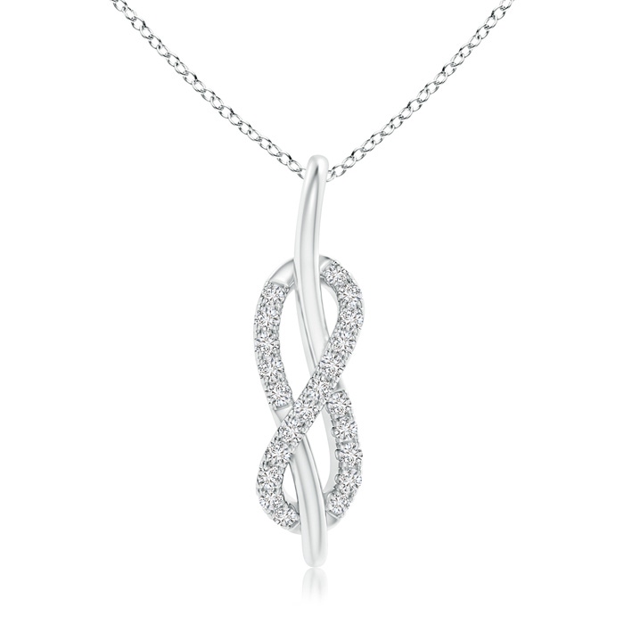 1.1mm HSI2 Diamond Encrusted Infinity Knot Pendant in White Gold