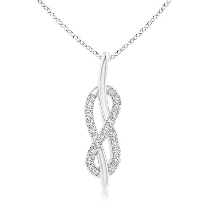 1.1mm HSI2 Diamond Encrusted Infinity Knot Pendant in White Gold 