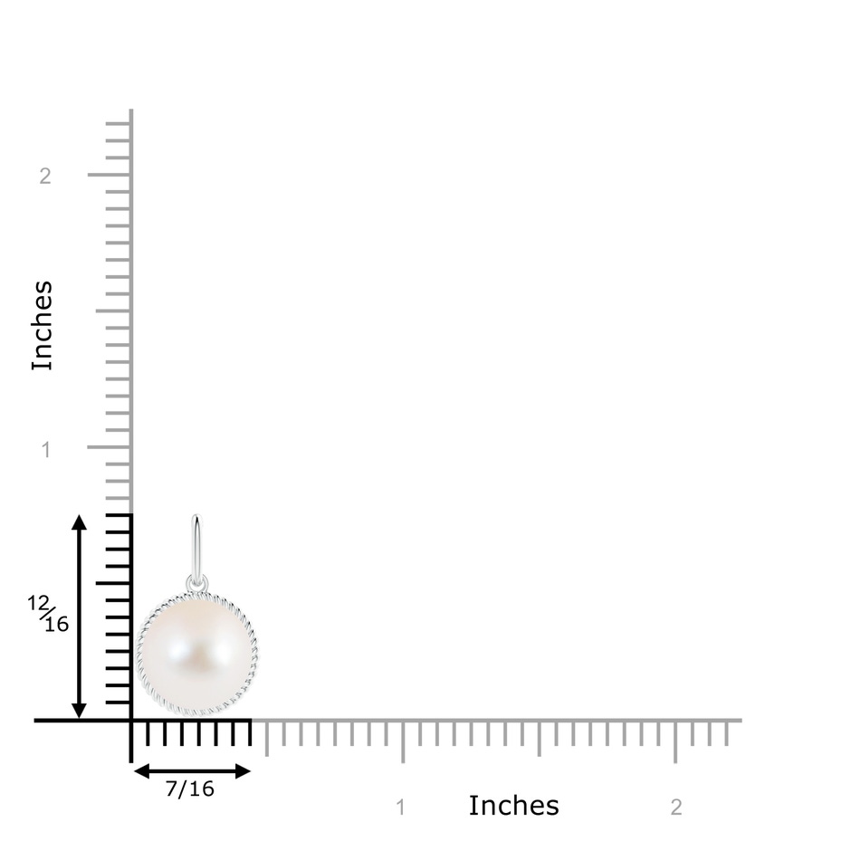 10mm AAA Solitaire Freshwater Pearl Pendant with Twisted Rope in White Gold product image