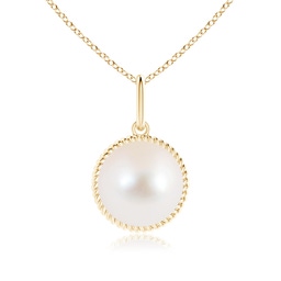 Solitaire Yellow Gold Freshwater Pearl Necklaces & Pendants