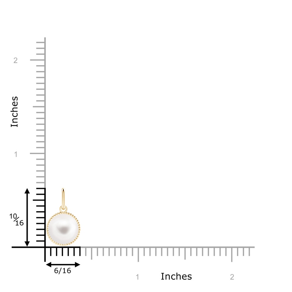 8mm AA Solitaire Freshwater Pearl Pendant with Twisted Rope in 9K Yellow Gold product image