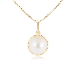 Solitaire Yellow Gold Freshwater Pearl Necklaces & Pendants