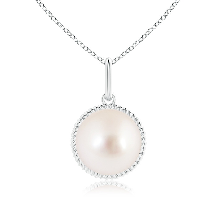 10mm AAAA Solitaire South Sea Pearl Pendant with Twisted Rope in S999 Silver