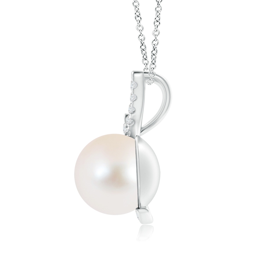 9mm AAA Freshwater Cultured Pearl Pendant with Diamond Accents in White Gold product image